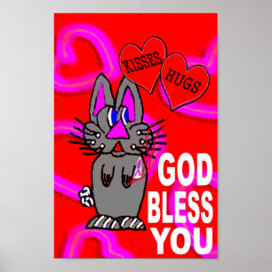 Breast Cancer God Bless You Poster