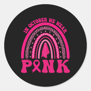 Breast Cancer Halloween 1  Classic Round Sticker