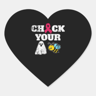 Breast Cancer Halloween Heart Sticker
