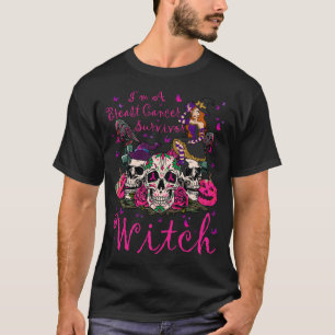 Breast Cancer Halloween Witch Pink Ribbon T-Shirt