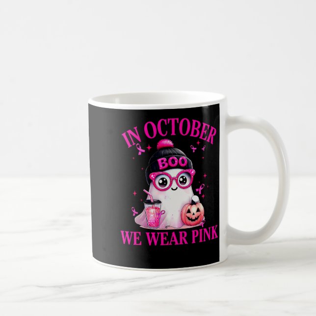 Breast Cancer Halloween Women In October We Wear N Coffee Mug (Right)