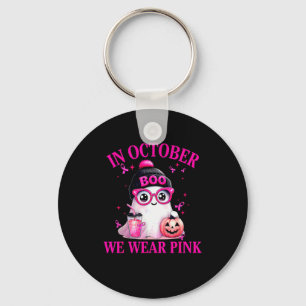 Breast Cancer Halloween Women In October We Wear N Key Ring