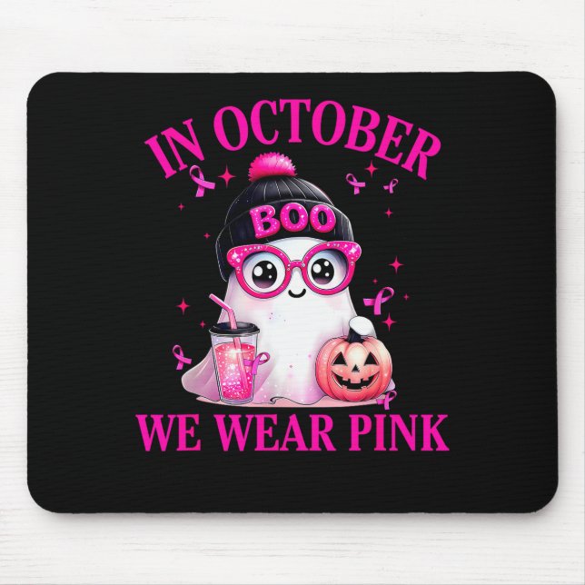 Breast Cancer Halloween Women In October We Wear N Mouse Pad (Front)