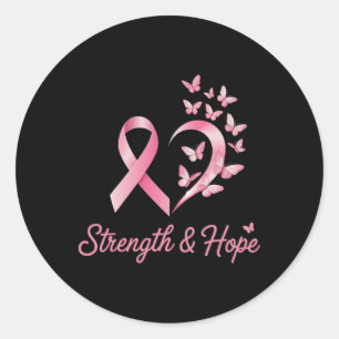 Breast Cancer Heart Butterfly's Awareness Women Classic Round Sticker