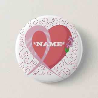Breast Cancer Heart Customisable Button