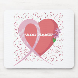 Breast Cancer Heart Customisable Mousepad