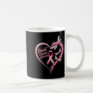 Breast Cancer Heart Dragoies Awareness Women Kids Coffee Mug