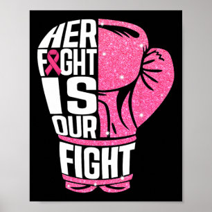 Breast Cancer Her Fight Is Our Fight Boxing Gloves Poster