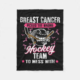 Breast Cancer Hockey Team Pink Awareness Ribbon Pa Fleece Blanket