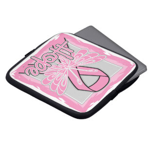 Breast Cancer Hope Butterfly Portrait Laptop Sleeve