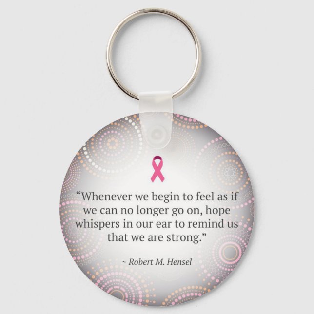 Breast Cancer: Hope key chain. Ring (Front)