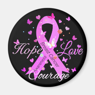 Breast Cancer Hope Love Courage Magnet