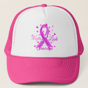Breast Cancer Hope Love Courage Trucker Hat