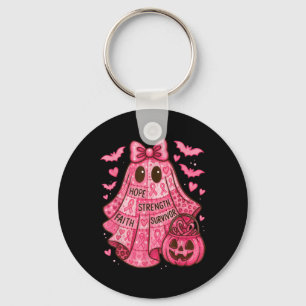 Breast Cancer Hope Strength Faith Survivor Ghost W Key Ring