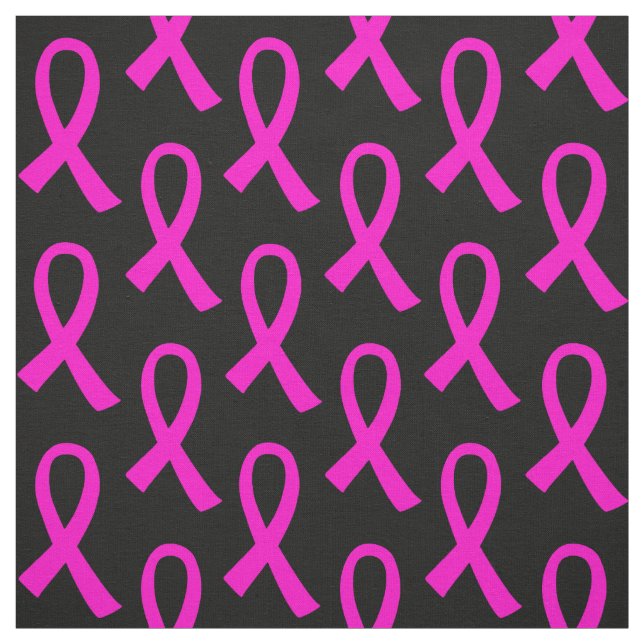 Breast Cancer Hot Pink Ribbon Pattern Fabric (Swatch)