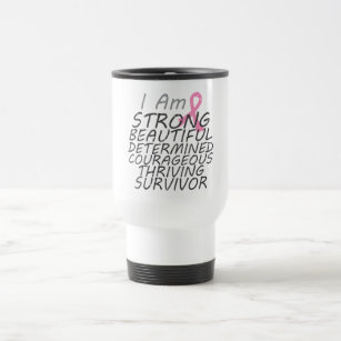 Breast Cancer I Am Strong Survivor Travel Mug