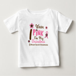Breast Cancer I Wear Pink For My Grandma 12 Baby T-Shirt