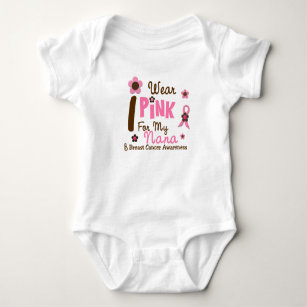 Breast Cancer I Wear Pink For My Nana 12 Baby Bodysuit