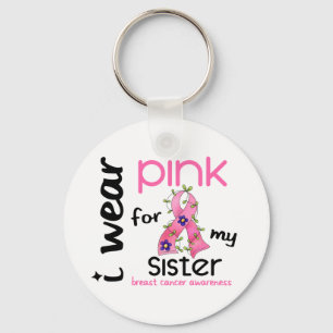 Breast Cancer I WEAR PINK FOR MY SISTER 43 Key Ring