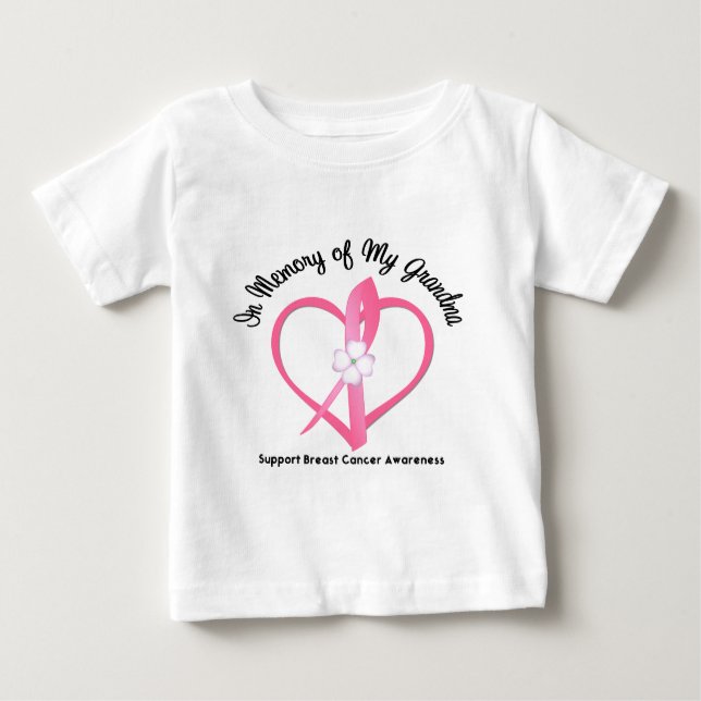 Breast Cancer In Memory of My Grandma Baby T-Shirt (Front)
