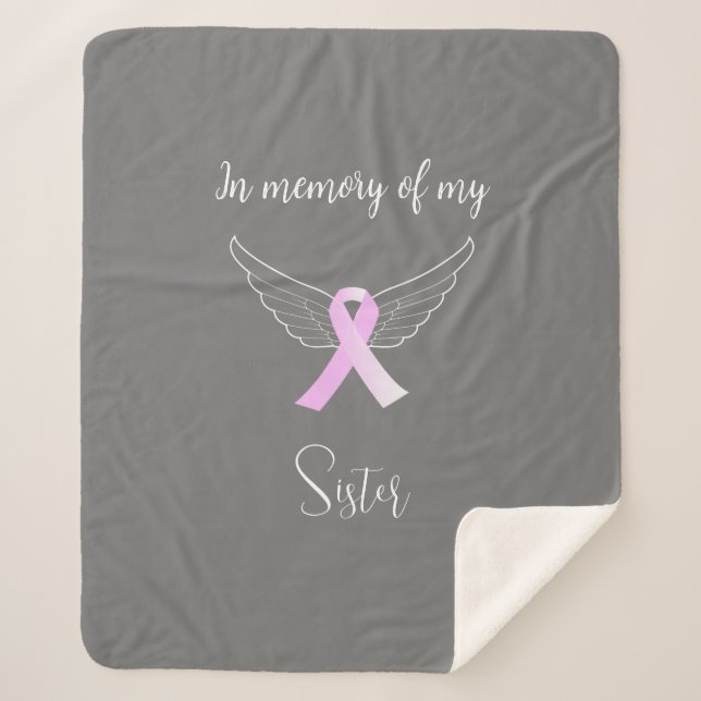 Breast Cancer In Memory of Sherpa Blanket (Front)