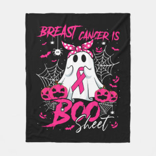 Breast Cancer Is Boo Sheet Breast Cancer Halloween Fleece Blanket