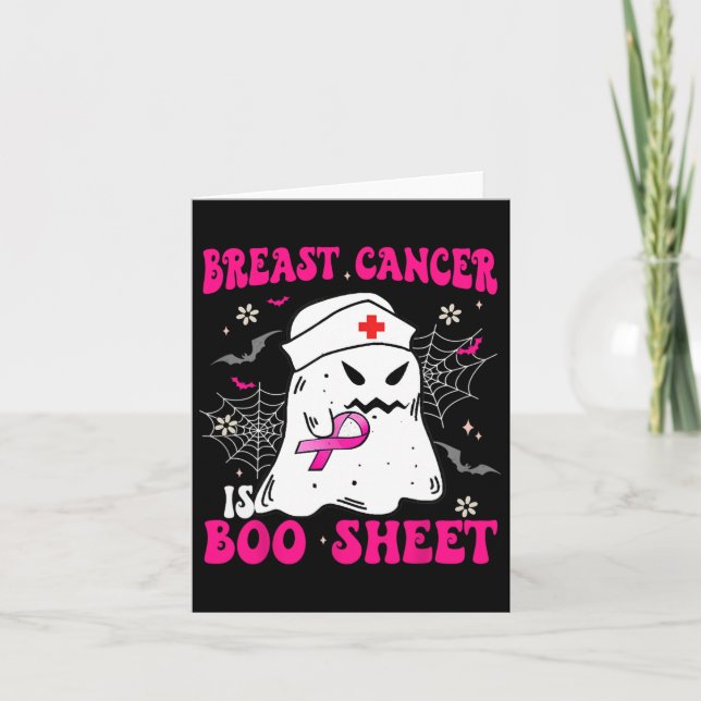 Breast Cancer Is Boo Sheet Groovy Pink Spooky For  Card (Front)