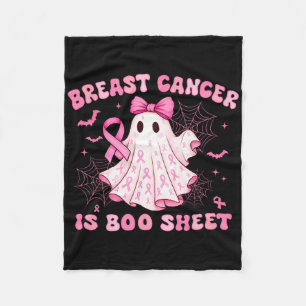 Breast Cancer Is Boo Sheet Halloween Breast Cancer Fleece Blanket