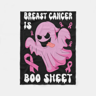 Breast Cancer Is Boo Sheet Halloween Breast Cancer Fleece Blanket