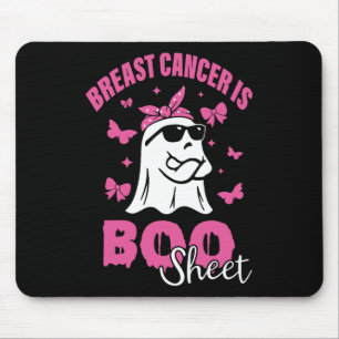 Breast Cancer Is Boo Sheet Pink Ribbon Funny Ghost Mouse Pad