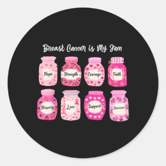 Breast Cancer Is Favourite Pink Ribbon October Classic Round Sticker
