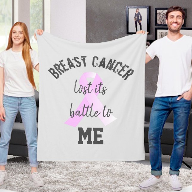 Breast Cancer Lost its Battle to ME | Survivor  Fleece Blanket (Breast Cancer Lost its Battle to Me Fleece Blanket)
