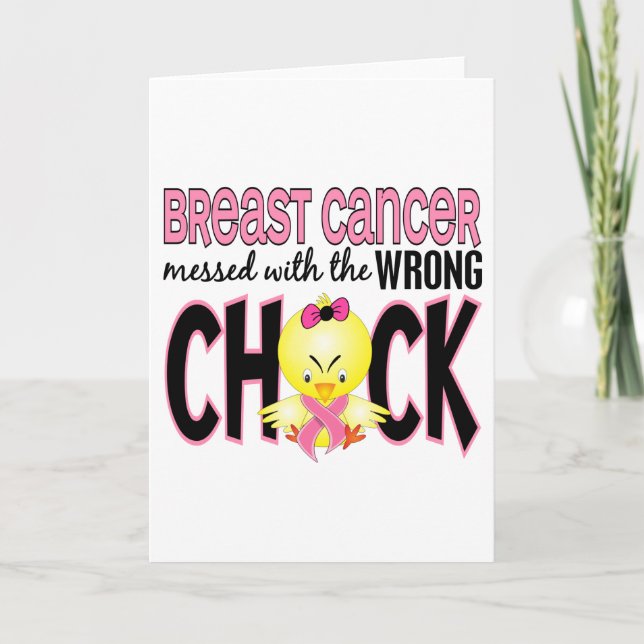 Breast Cancer Messed With The Wrong Chick Card (Front)