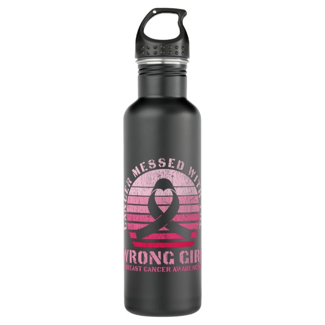 Breast Cancer Messed With The Wrong Girl Survivor  710 Ml Water Bottle (Front)
