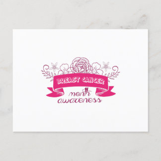 breast cancer month awareness postcard