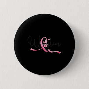 Breast Cancer Month Butterflies Pink Ribbon Women' 6 Cm Round Badge