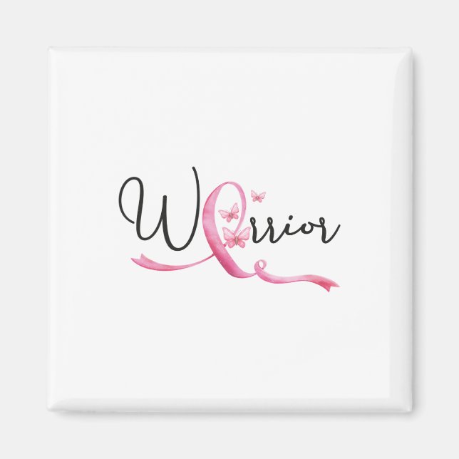Breast Cancer Month Butterflies Pink Ribbon Women' Magnet (Front)