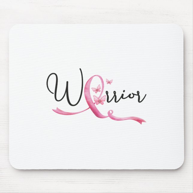 Breast Cancer Month Butterflies Pink Ribbon Women' Mouse Pad (Front)