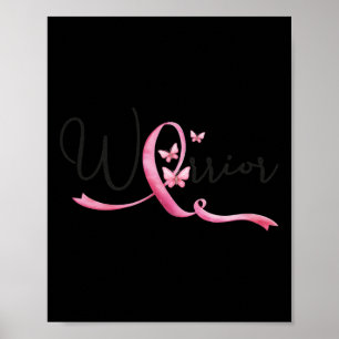 Breast Cancer Month Butterflies Pink Ribbon Women' Poster