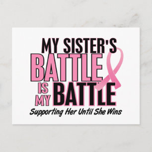 Breast Cancer My BATTLE TOO 1 Sister Postcard
