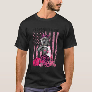 Breast Cancer October Pitbull Dog Pink Pumpkin Ame T-Shirt