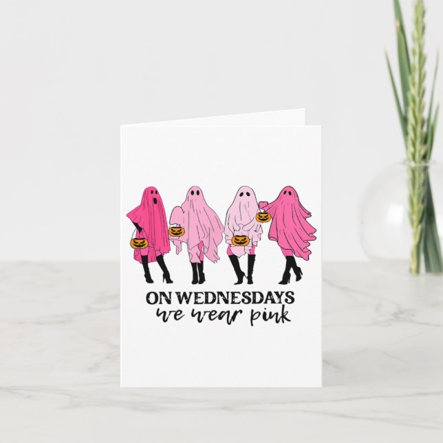 Breast Cancer On Wednesday We Wear Pink  Card (Front)