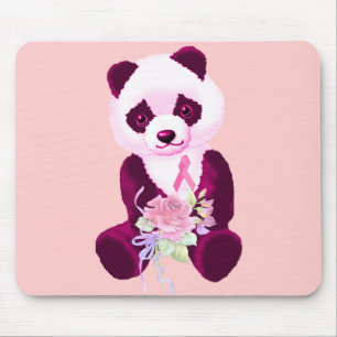 Breast Cancer Panda Bear Mouse Pad