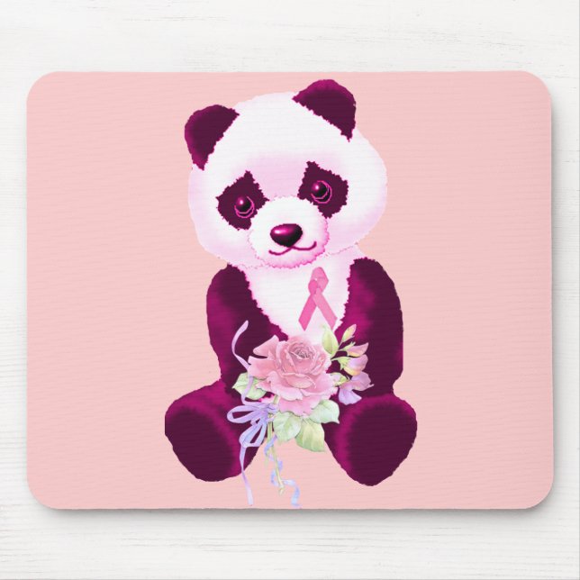 Breast Cancer Panda Bear Mouse Pad (Front)