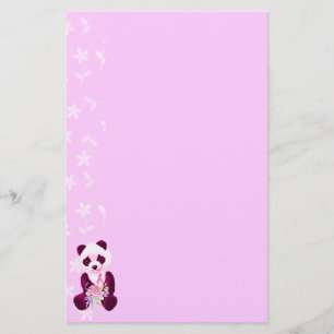 Breast Cancer Panda Bear Stationery
