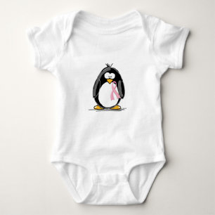 Breast Cancer Penguin Baby Bodysuit