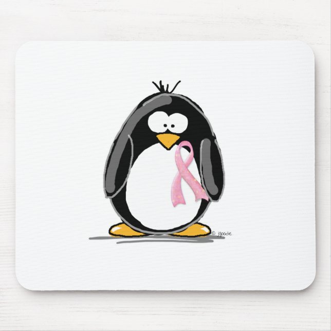 Breast Cancer Penguin Mouse Pad (Front)