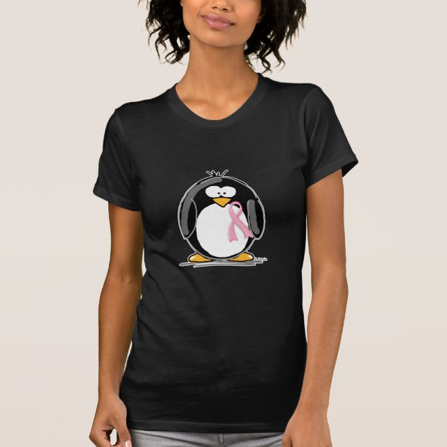 Breast Cancer Penguin T-Shirt (Front)