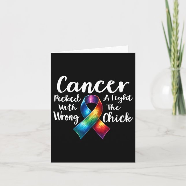 Breast Cancer Picked A Fight With The Wrong Chick  Card (Front)