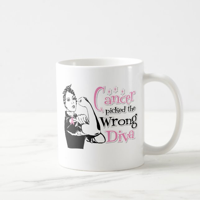 Breast Cancer Picked The Wrong Diva Coffee Mug (Right)